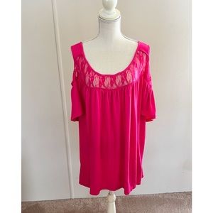 NWT White Mark Pink Tunic Top Size 3X